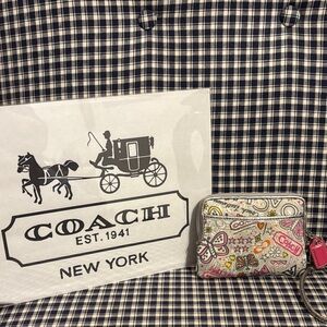 Coach Poppy Colorful Butterfly Patterned Wristlet